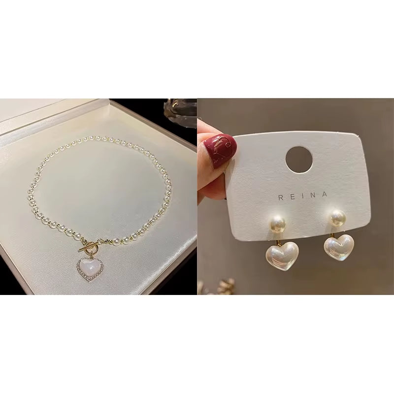 Heart Pearl Mermaid Necklace – Elegant Gift for Her