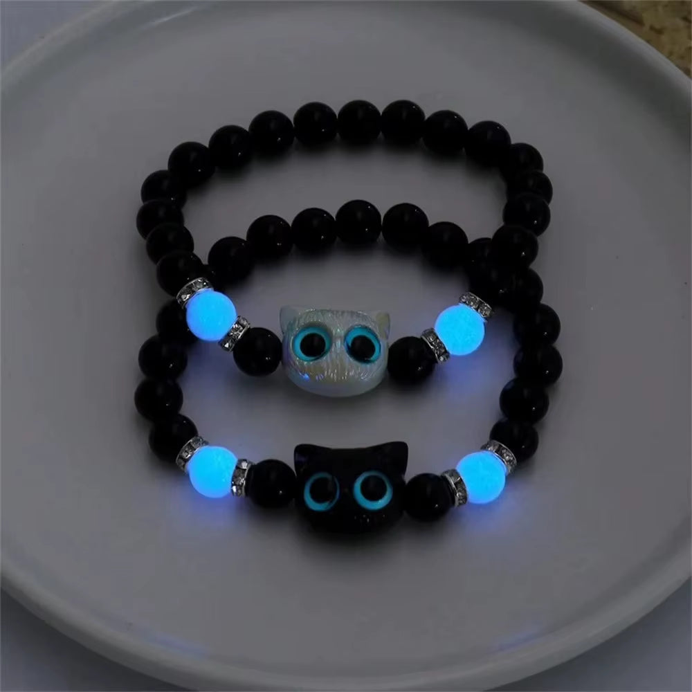 Glow Cat Couple Bracelets – Matching Set