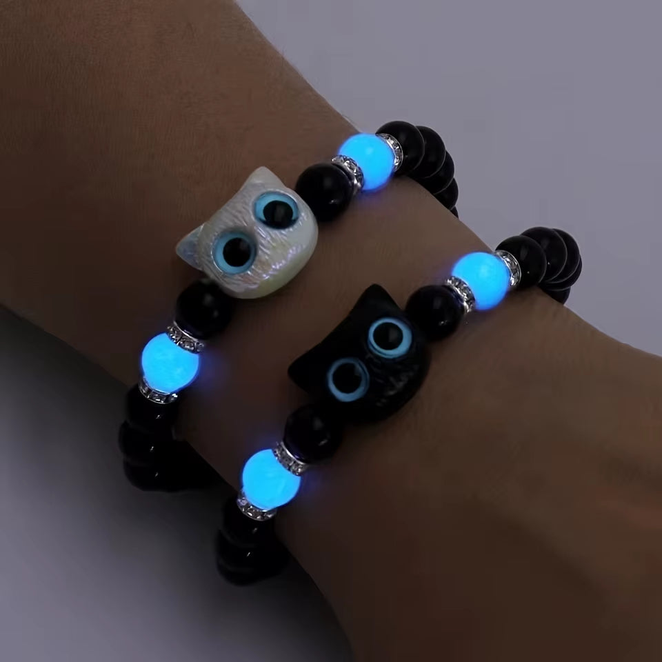Glow Cat Couple Bracelets – Matching Set