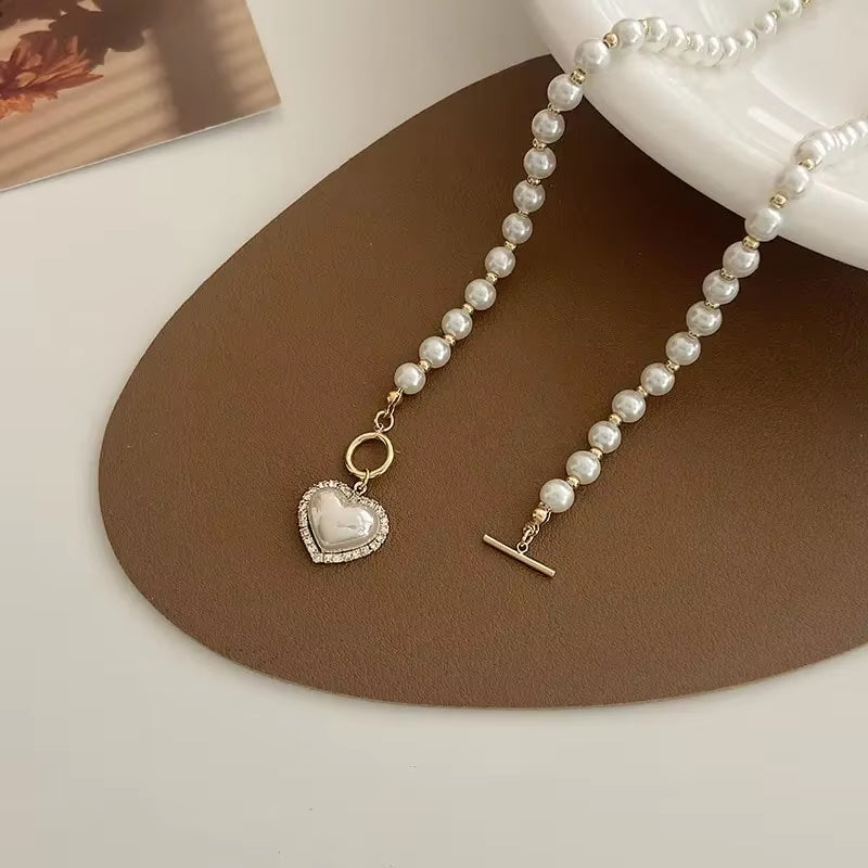 Heart Pearl Mermaid Necklace – Elegant Gift for Her